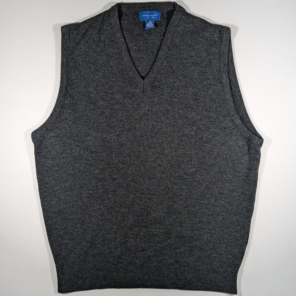 Vintage 90s Towncraft V Neck Sweater Vest Men's Size Large Acrylic